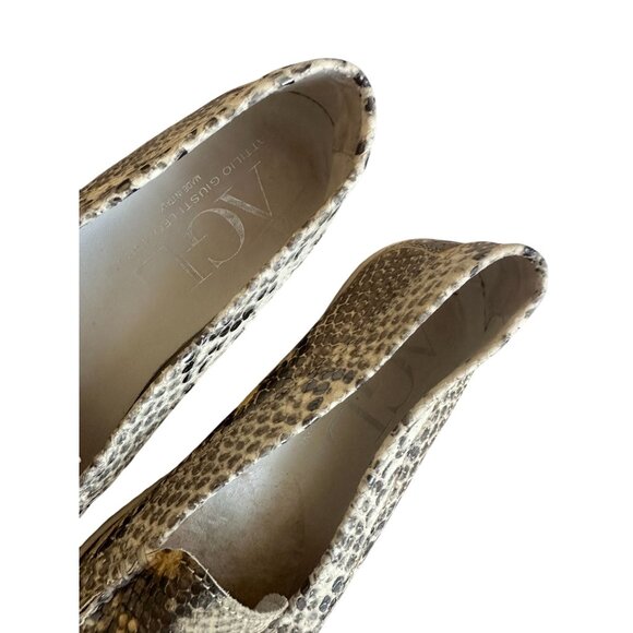AGL Women's Snake Print Leather Loafers Flats Size 7 / 37 - Picture 8 of 8